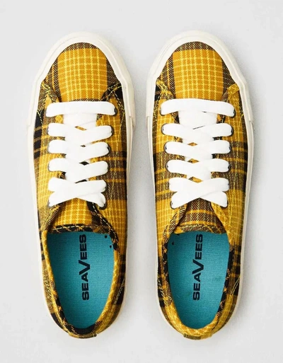 Seavees Monetery Platform Sun Valley Sneaker In Yellow Bright Plaid In Multi