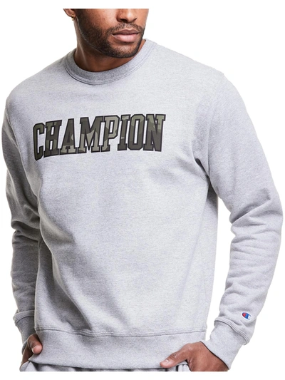 Shop Champion Mens Logo Loungewear Crewneck Sweatshirt In Grey