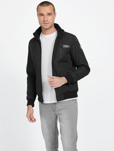 Shop Guess Factory Eco Auggie Padded Jacket In Black