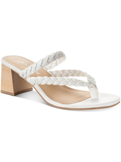 Shop Sun + Stone Winnie Womens Braided Slip On Slide Sandals In White