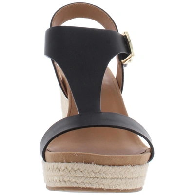 Shop Kenneth Cole Reaction Card Womens Open Toe T-strap Espadrilles In Black