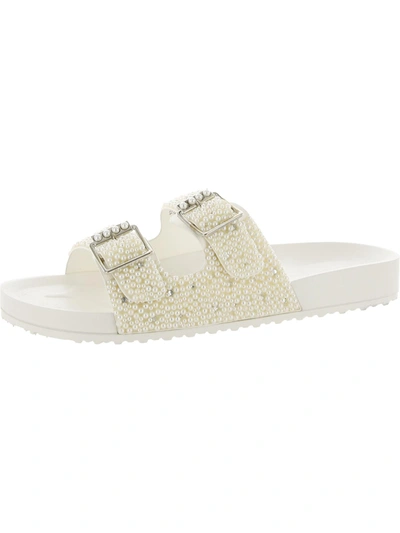 Shop Madden Girl Teddy Womens Buckles Strappy Slide Sandals In White