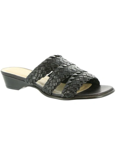 Shop David Tate Adagio Womens Leather Slide On Slide Sandals In Black