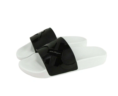 Shop Ferragamo Men's Dante Rubber Slide Sandal In Black