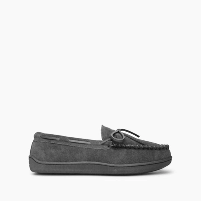 Shop Minnetonka Men's Pile Lined Hardsole Shoes In Charcoal In Grey