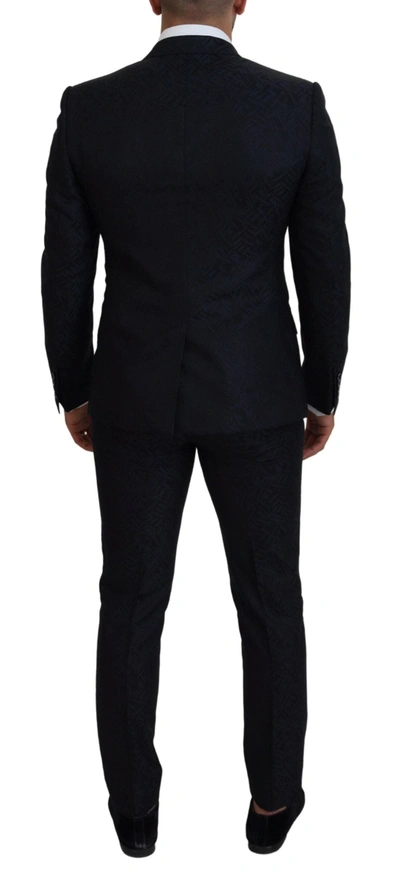 Shop Dolce & Gabbana Sleek Martini Style Wool-silk Men's Men's Suit In Blue