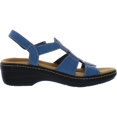 Shop Clarks Merliah Derby Womens Slingbacks Casual Wedge Sandals In Blue