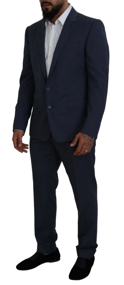 Shop Dolce & Gabbana Elegant Blue Martini Men's Slim Fit Men's Suit
