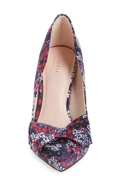 Shop Ted Baker Zafiina Ditsy Floral Pointed Toe Pump In Navy