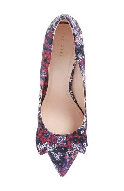 Shop Ted Baker Zafiina Ditsy Floral Pointed Toe Pump In Navy