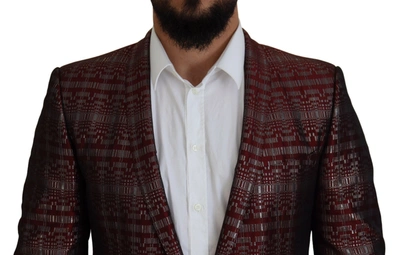 Dolce & Gabbana Bordeaux Silver Gold Slim Fit Suit In Bordeaux