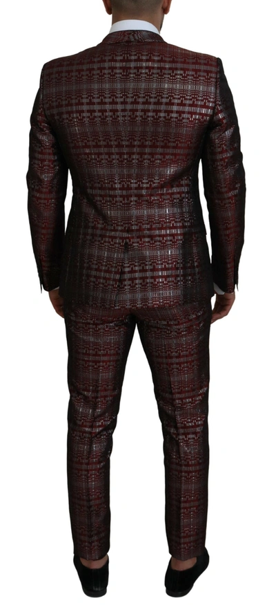 Shop Dolce & Gabbana Bordeaux Fantasy Slim Fit Two-piece Men's Suit