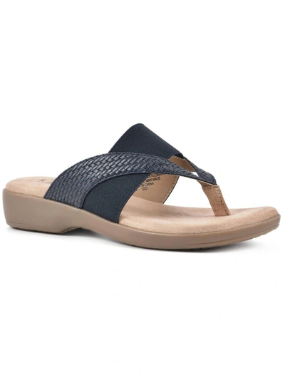 Shop Cliffs By White Mountain Bumble Womens Woven Slip-on Thong Sandals In Black