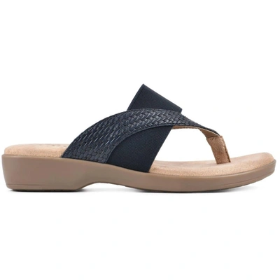 Shop Cliffs By White Mountain Bumble Womens Woven Slip-on Thong Sandals In Black