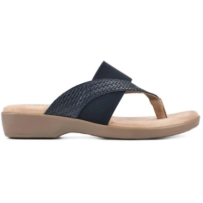 Cliffs By White Mountain Bumble Embossed Faux Leather Sandal In Black