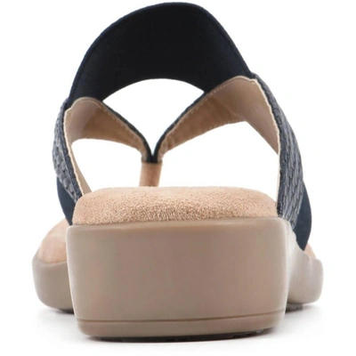 Cliffs By White Mountain Bumble Embossed Faux Leather Sandal In Black