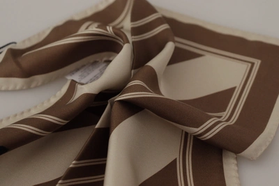 Shop Dolce & Gabbana Elegant Striped Silk Men's Men's Scarf In Brown