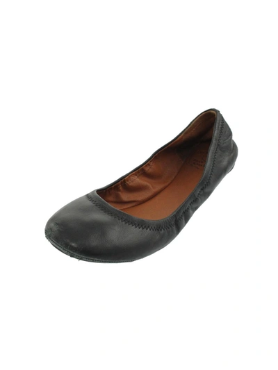 Shop Lucky Brand Emmie Womens Leather Round-toe Ballet Flats In Black