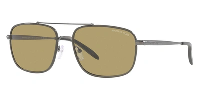 Shop Michael Kors Men's Mk1133j-1023-2 Glasgow 60mm Matte Gunmetal / Olive Sunglasses In Multi