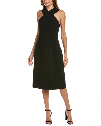 Shop Michael Kors Boucle Cross Wool-blend Sheath Dress In Black