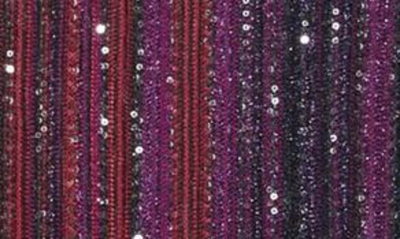 Shop Missoni Sequin Long Sleeve Wool Blend Dress In Lilac/ Powder Blue