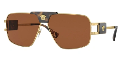 Shop Versace Men's Ve2251-147073 Fashion 63mm Gold Sunglasses
