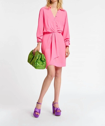 Shop Essentiel Antwerp Dorsey Wrap Mini Dress In Tea Rose In Pink
