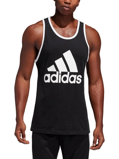 Shop Adidas Originals Mens Logo Pull-over Tank Top In Black