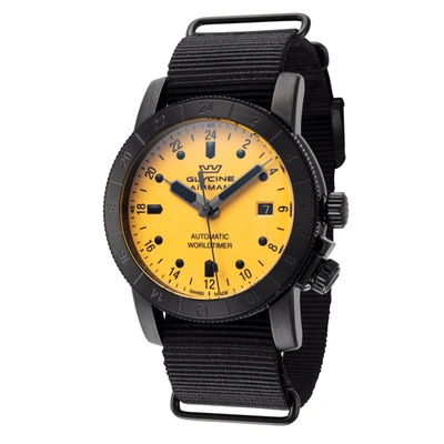 Shop Glycine Men's Gl0463 Airman Contemporary 42mm Automatic Watch In Black
