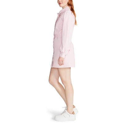 Shop Steve Madden Womens Denim Button-down Shirtdress In Pink