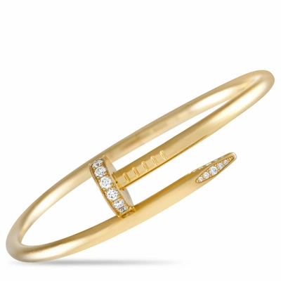 Shop Cartier Juste Un Clou 18k Yellow Gold 0.58ct Diamond Bracelet Size 16