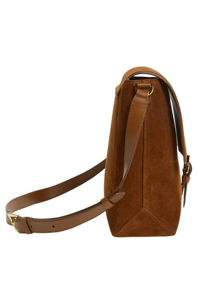 Shop Tom Ford Suede Messenger Bag In Cigar