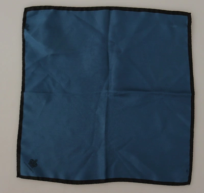 Shop Dolce & Gabbana Blue Dg Crown Printed Square Handkerchief Men's Scarf In Black