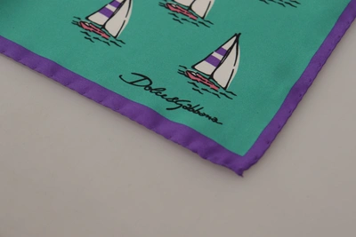Shop Dolce & Gabbana Multicolor Printed Dg Logo Square Handkerchief Men's Scarf