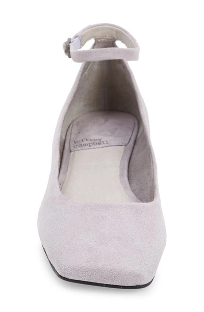 Shop Jeffrey Campbell Envious Ankle Strap Pump In Grey Suede
