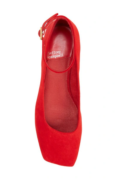 Shop Jeffrey Campbell Envious Ankle Strap Pump In Red Suede