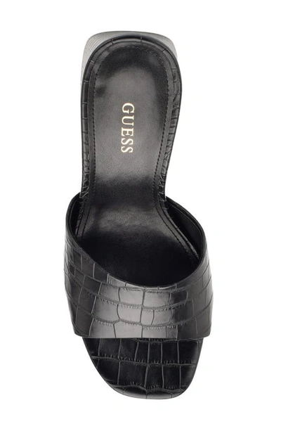 Shop Guess Jadah Reptile Embossed Platform Sandal In Black 002