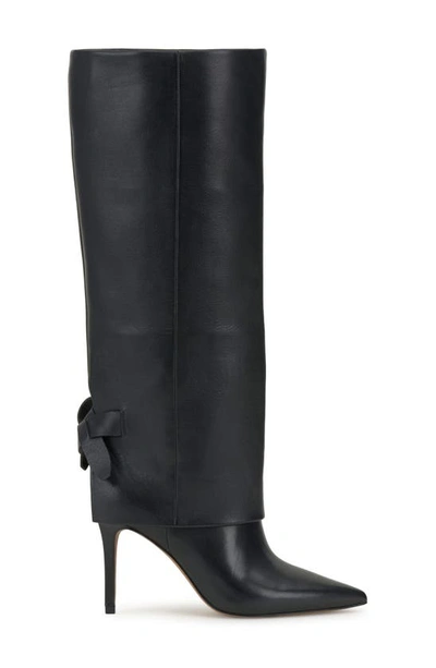 Shop Vince Camuto Kammitie Foldover Pointed Toe Knee High Boot In Black