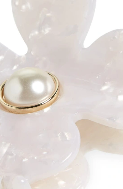 Shop Lele Sadoughi Lily Imitation Pearl Claw Clip In Mother Of Pearl
