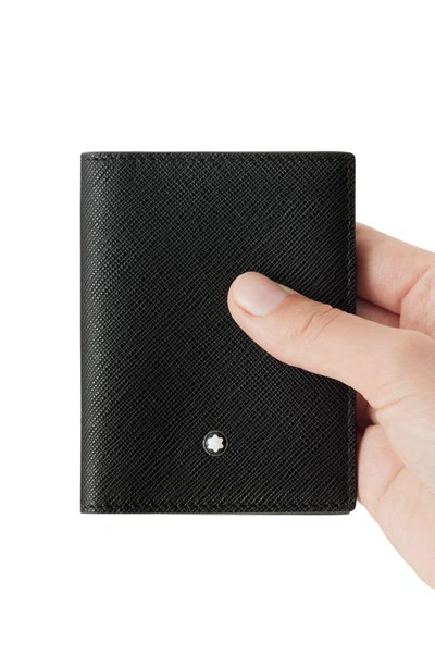 Shop Montblanc Sartorial Leather Bifold Card Holder In Black