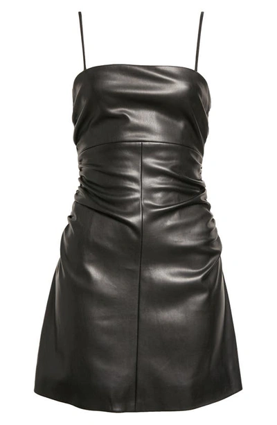 Shop Proenza Schouler White Label Faux Leather A-line Dress In Black