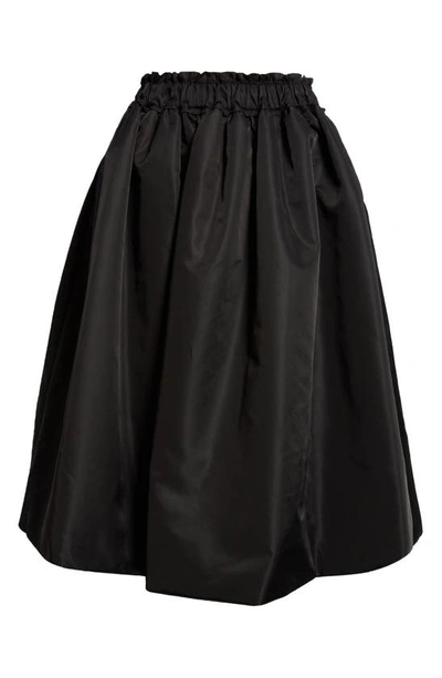 Shop Simone Rocha Smocked Waist Taffeta Midi Skirt In Black