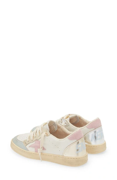 Shop Golden Goose Kids' Ball Star Low Top Sneaker In Grey/ White/ Pink