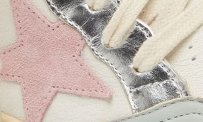 Shop Golden Goose Kids' Ball Star Low Top Sneaker In Grey/ White/ Pink
