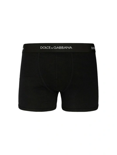 Shop Dolce & Gabbana Boxer With Logo In Black
