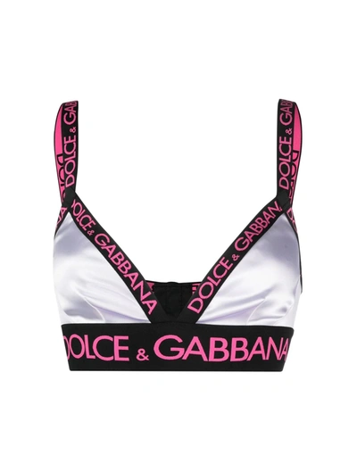 Shop Dolce & Gabbana Triangle Bra In White