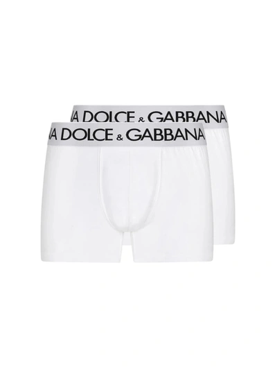 Shop Dolce & Gabbana Two Boxer Set In White