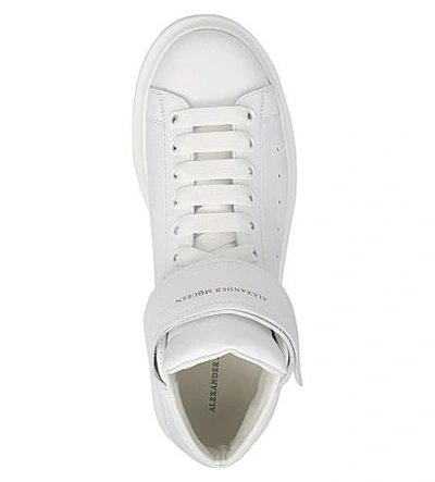 Shop Alexander Mcqueen Wedge High-top Leather Trainers In White