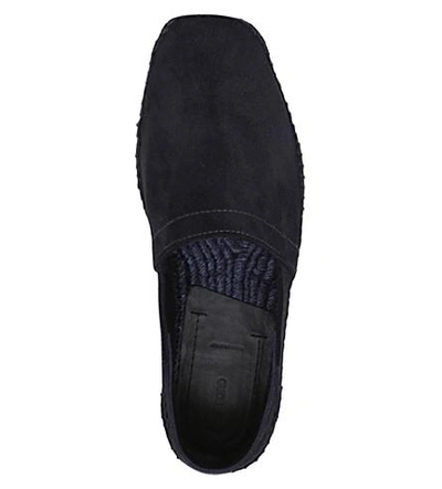 Shop Tom Ford Classic Suede Espadrilles In Navy