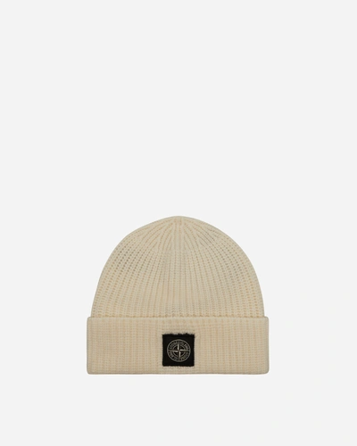 Shop Stone Island Wool Beanie Natural In White